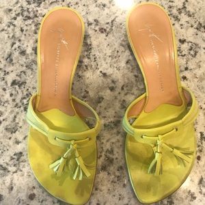 Giuseppe Zanotti Apple Green Kitten Heel Sandals